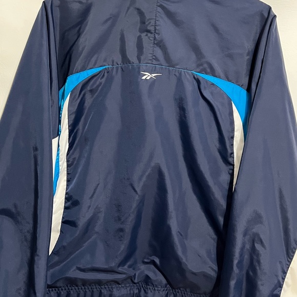 Reebok Vintage Windbreaker Navy white trim Sz L EC looks like never worn - Picture 7 of 15